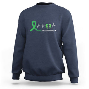 Kidney Disease Awareness Month Sweatshirt Heartbeat Transplant Organ Donor TS09 Navy Printyourwear