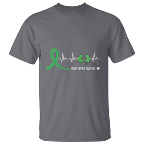 Kidney Disease Awareness Month T Shirt Heartbeat Transplant Organ Donor TS09 Charcoal Printyourwear