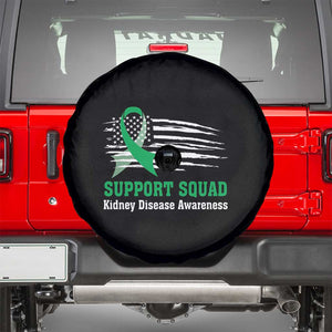 Kidney Disease Awareness Month Spare Tire Cover Support Squad USA Flag Strong Warrior TS09 Black Print Your Wear