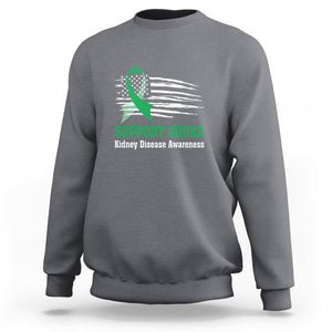 Kidney Disease Awareness Month Sweatshirt Support Squad USA Flag Strong Warrior TS09 Charcoal Printyourwear