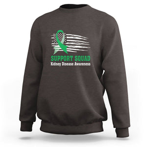 Kidney Disease Awareness Month Sweatshirt Support Squad USA Flag Strong Warrior TS09 Dark Chocolate Printyourwear