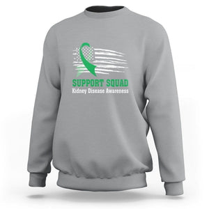 Kidney Disease Awareness Month Sweatshirt Support Squad USA Flag Strong Warrior TS09 Sport Gray Printyourwear