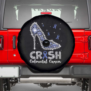 Colorectal Cancer Awareness Spare Tire Cover Crush Colon Colonscopy Blue Ribbon High Heels TS09 Black Print Your Wear