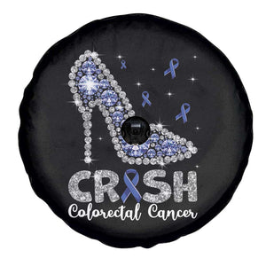 Colorectal Cancer Awareness Spare Tire Cover Crush Colon Colonscopy Blue Ribbon High Heels TS09 Print Your Wear