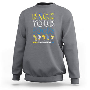 World Down Syndrome Day Rock Your Sock Sweatshirt TS09 Charcoal Printyourwear