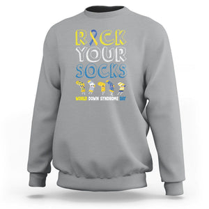World Down Syndrome Day Rock Your Sock Sweatshirt TS09 Sport Gray Printyourwear