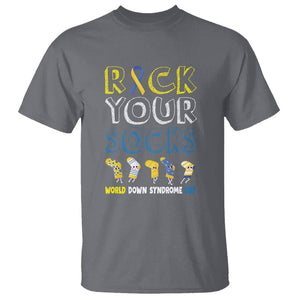 World Down Syndrome Day Rock Your Sock T Shirt TS09 Charcoal Printyourwear