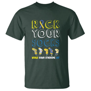 World Down Syndrome Day Rock Your Sock T Shirt TS09 Dark Forest Green Printyourwear