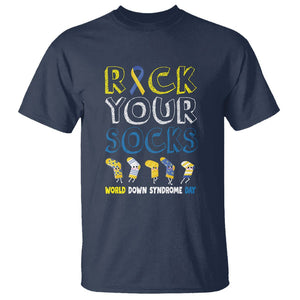 World Down Syndrome Day Rock Your Sock T Shirt TS09 Navy Printyourwear