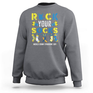 Down Syndrome Day Funny Rock Your Sock Sweatshirt TS09 Charcoal Printyourwear