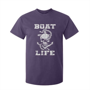 Boat Life T Shirt For Kid Funny Skull Anchor TS09 Purple Print Your Wear