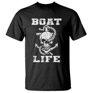 Boat Life T Shirt Funny Skull Anchor TS09 Black Print Your Wear