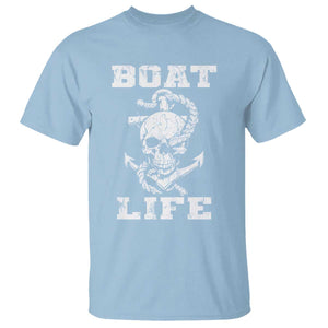 Boat Life T Shirt Funny Skull Anchor TS09 Light Blue Print Your Wear
