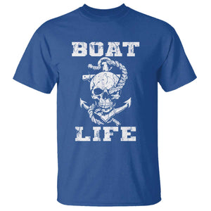 Boat Life T Shirt Funny Skull Anchor TS09 Royal Blue Print Your Wear