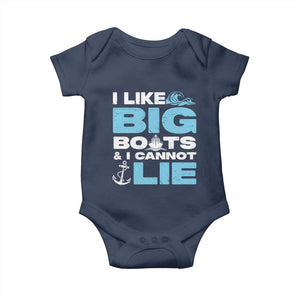 Funny I Like Big Boats and I Cannot Lie Baby Onesie TS09 Navy Print Your Wear