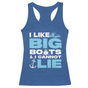Funny I Like Big Boats and I Cannot Lie Racerback Tank Top TS09 Royal Blue Print Your Wear
