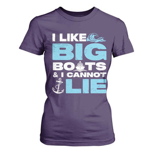 Funny I Like Big Boats and I Cannot Lie T Shirt For Women TS09 Purple Print Your Wear