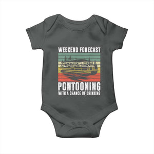 Weekend Forecast Pontooning With A Chance Of Drinking Baby Onesie TS09 Dark Heather Print Your Wear