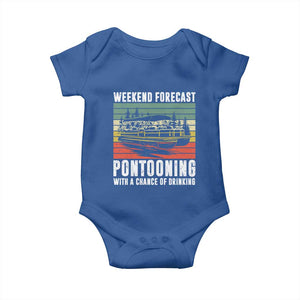 Weekend Forecast Pontooning With A Chance Of Drinking Baby Onesie TS09 Royal Blue Print Your Wear