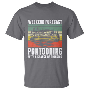 Weekend Forecast Pontooning With A Chance Of Drinking T Shirt TS09 Charcoal Print Your Wear