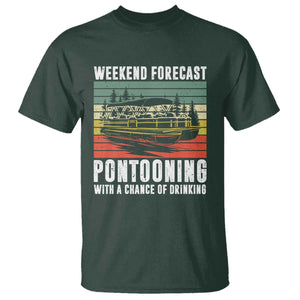 Weekend Forecast Pontooning With A Chance Of Drinking T Shirt TS09 Dark Forest Green Print Your Wear