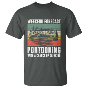 Weekend Forecast Pontooning With A Chance Of Drinking T Shirt TS09 Dark Heather Print Your Wear