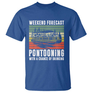 Weekend Forecast Pontooning With A Chance Of Drinking T Shirt TS09 Royal Blue Print Your Wear