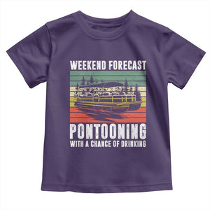 Weekend Forecast Pontooning With A Chance Of Drinking Toddler T Shirt TS09 Purple Print Your Wear