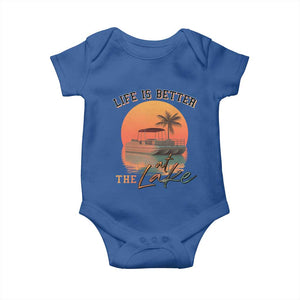 Life Is Better At The Lake Baby Onesie Pontoon Boat TS09 Royal Blue Print Your Wear