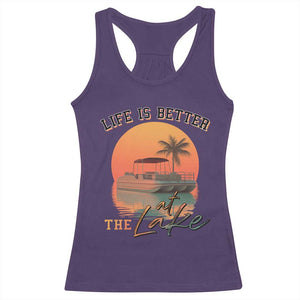 Life Is Better At The Lake Racerback Tank Top Pontoon Boat TS09 Purple Print Your Wear