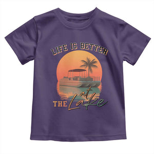 Life Is Better At The Lake Toddler T Shirt Pontoon Boat TS09 Purple Print Your Wear
