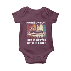 Pontoon Boat Baby Onesie Life Is Better At The Lake TS09 Maroon Print Your Wear