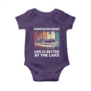 Pontoon Boat Baby Onesie Life Is Better At The Lake TS09 Purple Print Your Wear
