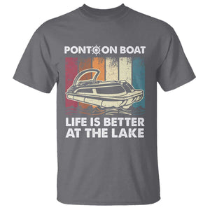 Pontoon Boat T Shirt Life Is Better At The Lake TS09 Charcoal Print Your Wear