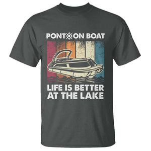 Pontoon Boat T Shirt Life Is Better At The Lake TS09 Dark Heather Print Your Wear