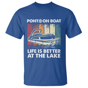 Pontoon Boat T Shirt Life Is Better At The Lake TS09 Royal Blue Print Your Wear