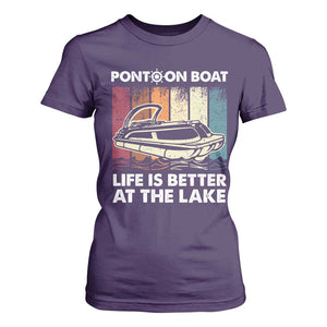 Pontoon Boat T Shirt For Women Life Is Better At The Lake TS09 Purple Print Your Wear
