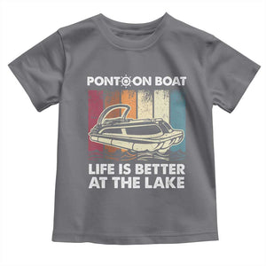 Pontoon Boat Toddler T Shirt Life Is Better At The Lake TS09 Charcoal Print Your Wear