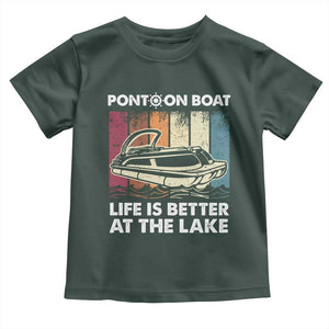 Pontoon Boat Toddler T Shirt Life Is Better At The Lake TS09 Dark Forest Green Print Your Wear
