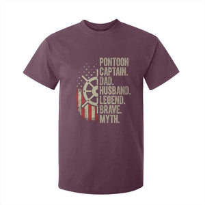 Pontoon Boat Captain T Shirt For Kid Dad Husband Legend Brave Myth TS09 Maroon Print Your Wear
