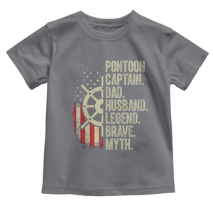 Pontoon Boat Captain Toddler T Shirt Dad Husband Legend Brave Myth TS09 Charcoal Print Your Wear