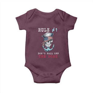 Funny Pirate Rule Baby Onesie Don't Fall Off The Boat TS09 Maroon Print Your Wear