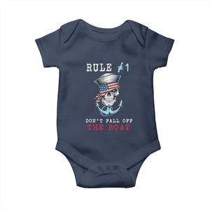 Funny Pirate Rule Baby Onesie Don't Fall Off The Boat TS09 Navy Print Your Wear