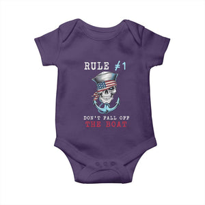 Funny Pirate Rule Baby Onesie Don't Fall Off The Boat TS09 Purple Print Your Wear