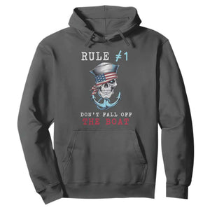 Funny Pirate Rule Hoodie Don't Fall Off The Boat TS09 Dark Heather Print Your Wear