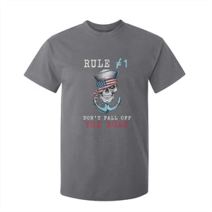 Funny Pirate Rule T Shirt For Kid Don't Fall Off The Boat TS09 Charcoal Print Your Wear