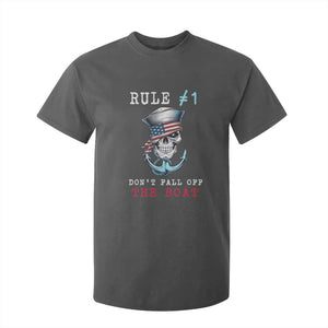 Funny Pirate Rule T Shirt For Kid Don't Fall Off The Boat TS09 Dark Heather Print Your Wear