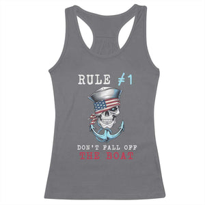 Funny Pirate Rule Racerback Tank Top Don't Fall Off The Boat TS09 Charcoal Print Your Wear