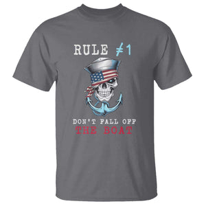 Funny Pirate Rule T Shirt Don't Fall Off The Boat TS09 Charcoal Print Your Wear