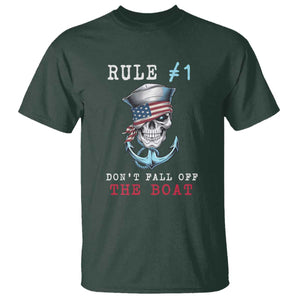 Funny Pirate Rule T Shirt Don't Fall Off The Boat TS09 Dark Forest Green Print Your Wear